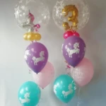 Einhorn Geburtstag Ballon Dekoration, Bubble Ballon und Latexballon mit Helium gefüllt. Einhorn Geburtstag Ballon Dekoration, Bubble Ballon, Latexballon, Heliumballons, Gasballons, Geburtstagballon, Einhorn Ballon.