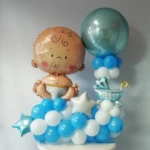 Ballons zur Baby–Taufe 3 Geburtstags Dekoration für einen Jungen