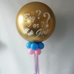 Gender Reveal Party Ballon 24", Gold, Boy or Girl, Konfetti Rosa oder Blau, Babyparty Luftballon. Geschlechts Ballon